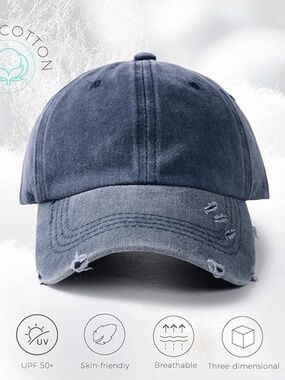 Distressed Baseball Cap Dad Hats for Women Vintage Washed Cotton Trucker Hat